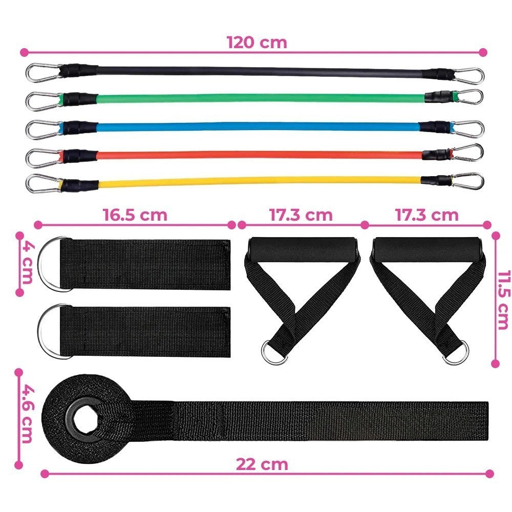 Set 5 Ligas de Resistencia Elásticas – Entrenamiento en Casa, Diferentes Intensidades