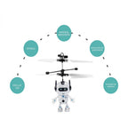 Robot Helicóptero Volador con Luz LED y Sensor de Proximidad — Control por Palma