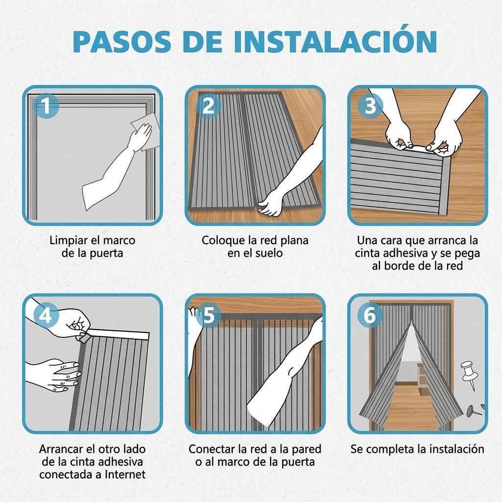 Puerta de Malla Magnética Anti-mosquitos – Cierre Automático 100x210cm