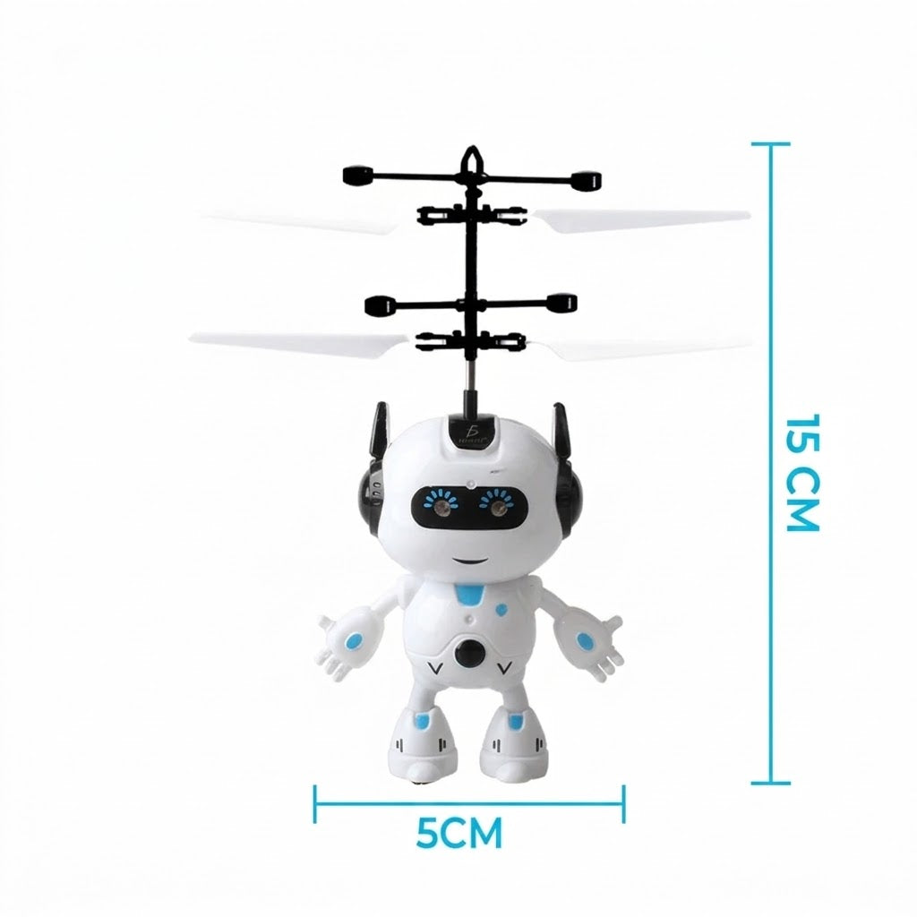 Robot Helicóptero Volador con Luz LED y Sensor de Proximidad — Control por Palma