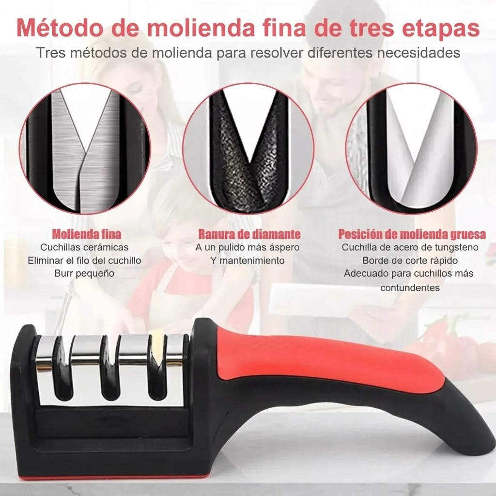 Afilador Manual para Cuchillos de Cocina – Filo Profesional en Segundos