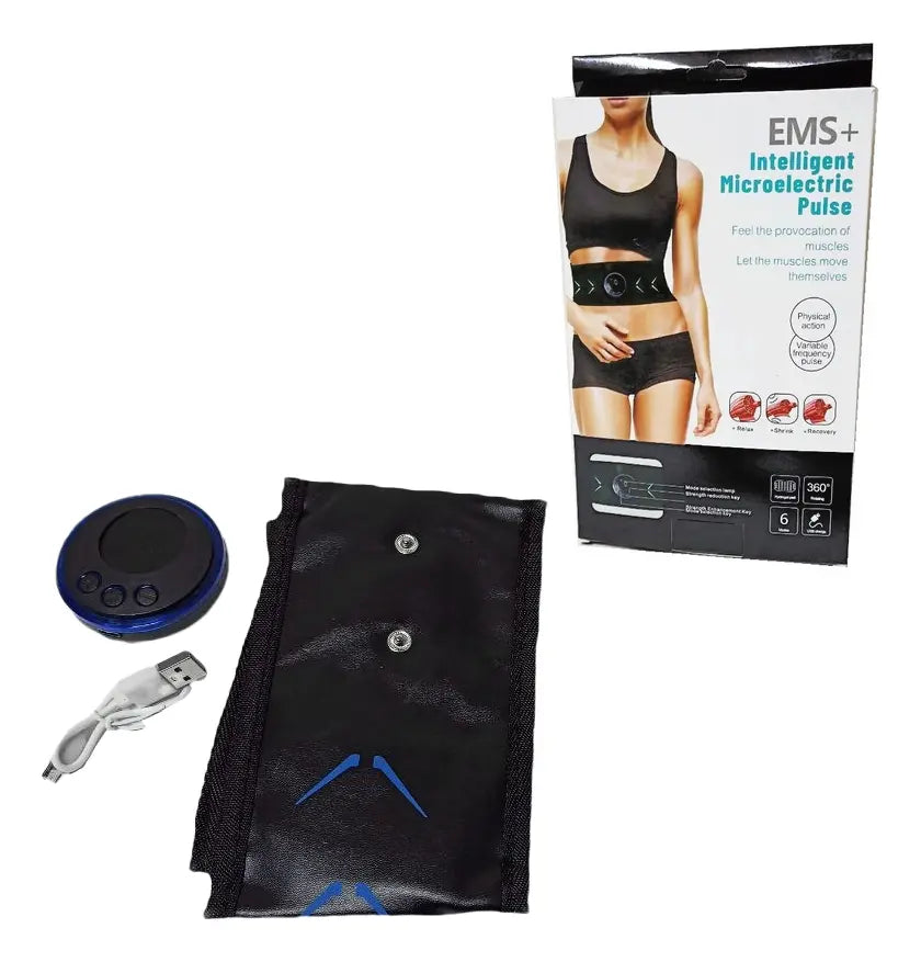 Cinturón Electro-Estimulador Abdominal EMS – Tonificador y Quemador de Grasa