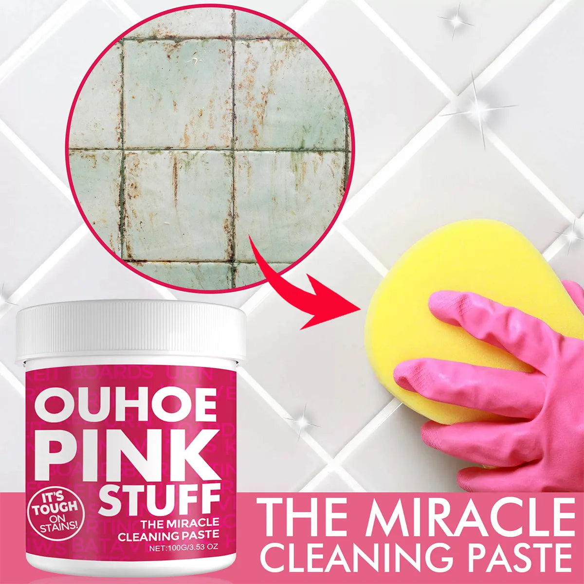 Pink Stuff Ouhoe 100Gr Pasta quita grasa.