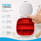 Organizador Joyero con 7 Espacios y Luz LED – Estuche para Joyas y Accesorios