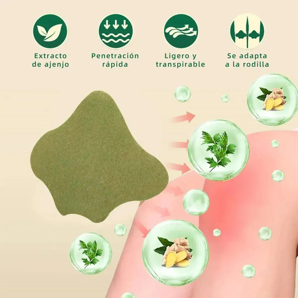 Parches Analgésicos de Ajenjo Natural – Dolor de Espalda y Lumbar, 10 Unidades
