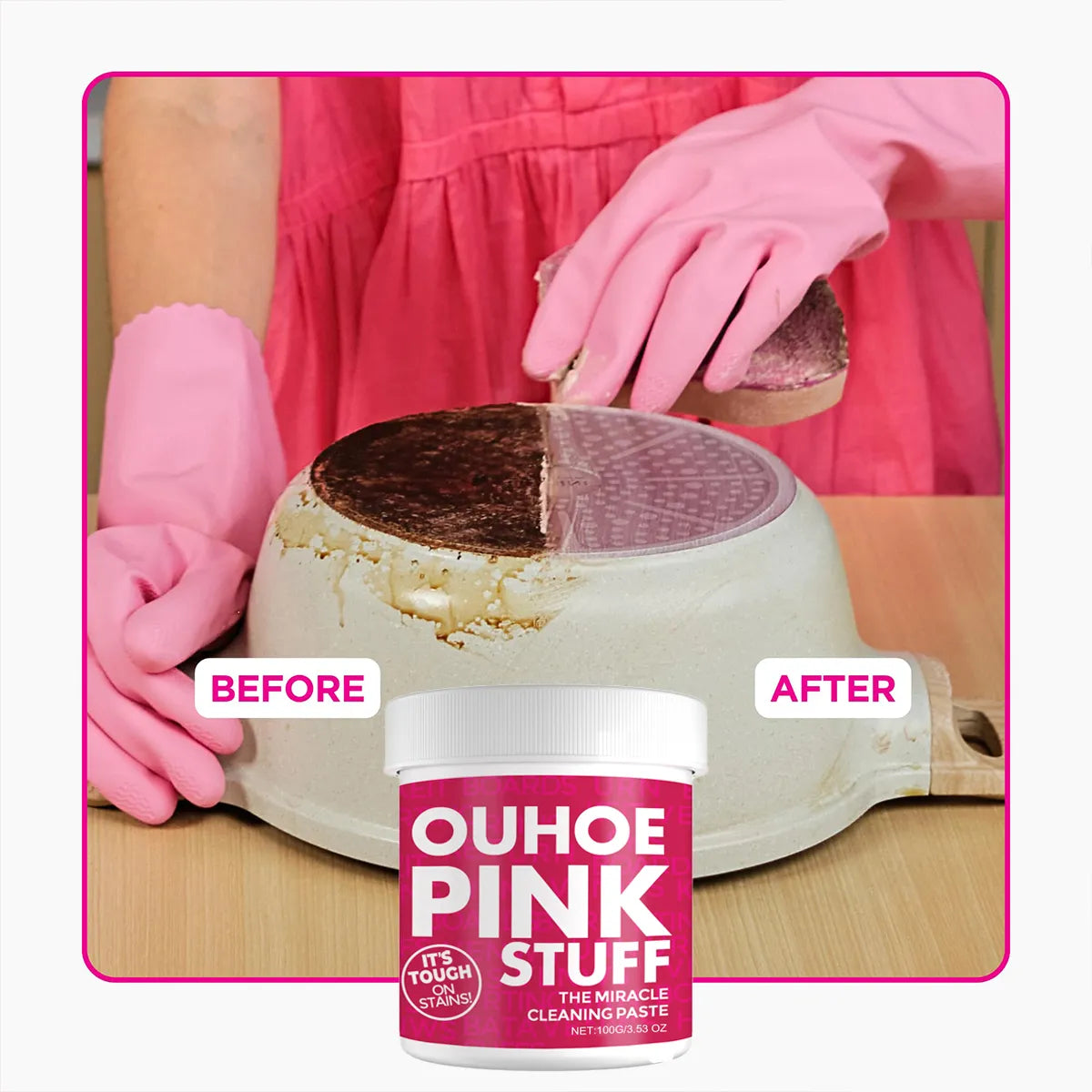 Pink Stuff Ouhoe 100Gr Pasta quita grasa.