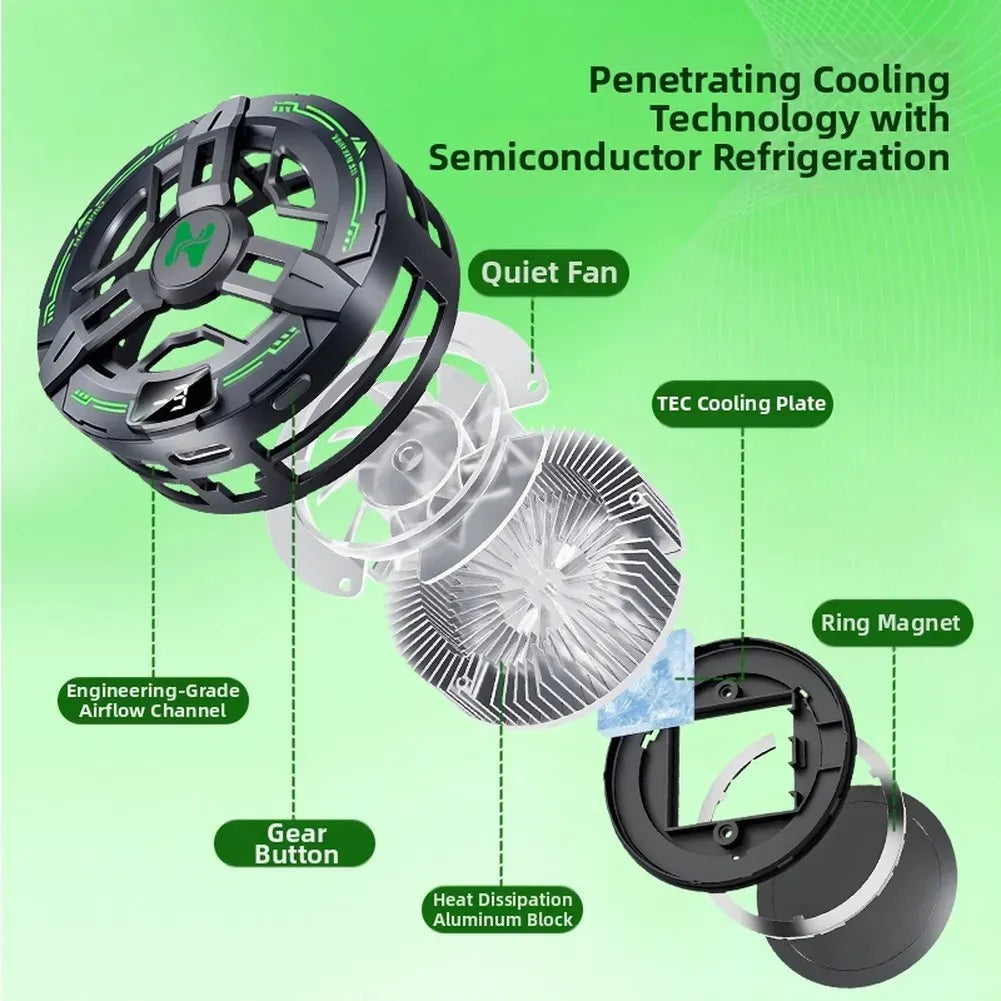 Enfriador Magnético para Celular — 4500 RPM + Luz RGB