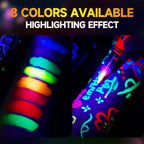 Plumones Corporales UV, Neón, Fluorescentes de 8 o 12 piezas