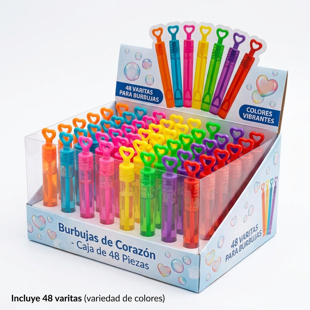 Caja con 48 piezas (varita de burbujas) 12 CM