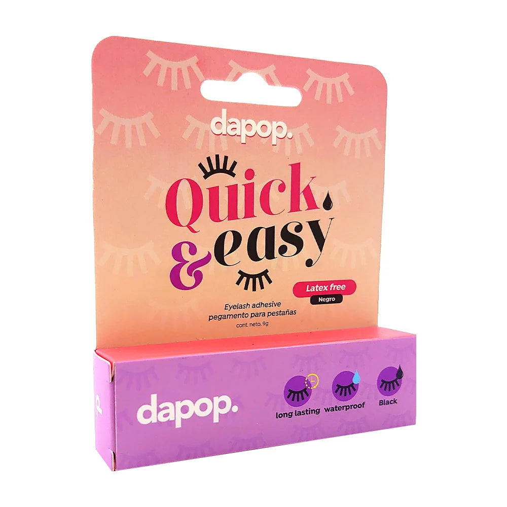 Pack 5 Pegamentos para Pestañas Dapop Color Negro – Adhesivo Profesional 9g c/u