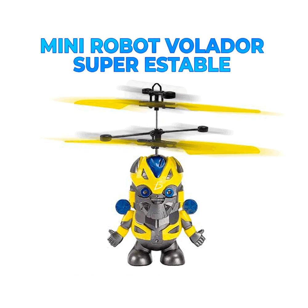 Robot Helicóptero Volador con Luz LED y Sensor de Proximidad — Control por Palma