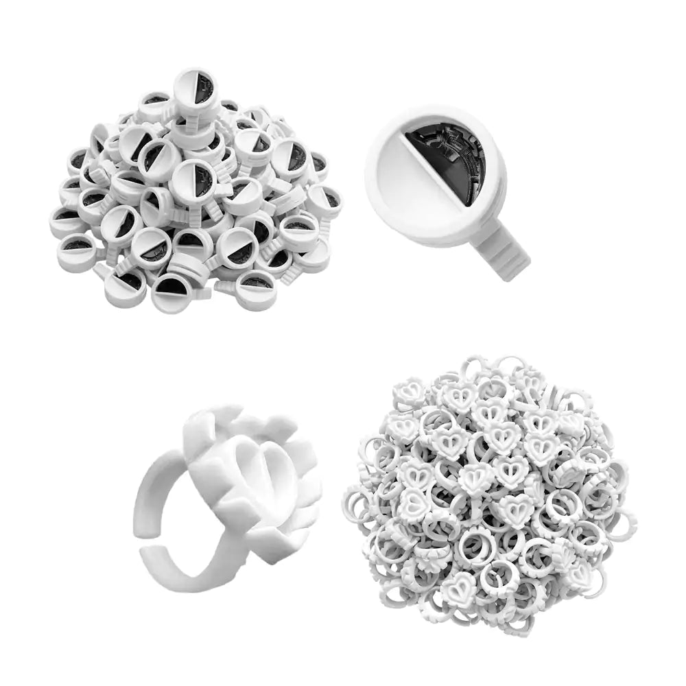 Kit 100 Anillos Separadores para Adhesivo de Pestañas – Accesorios para Extensiones