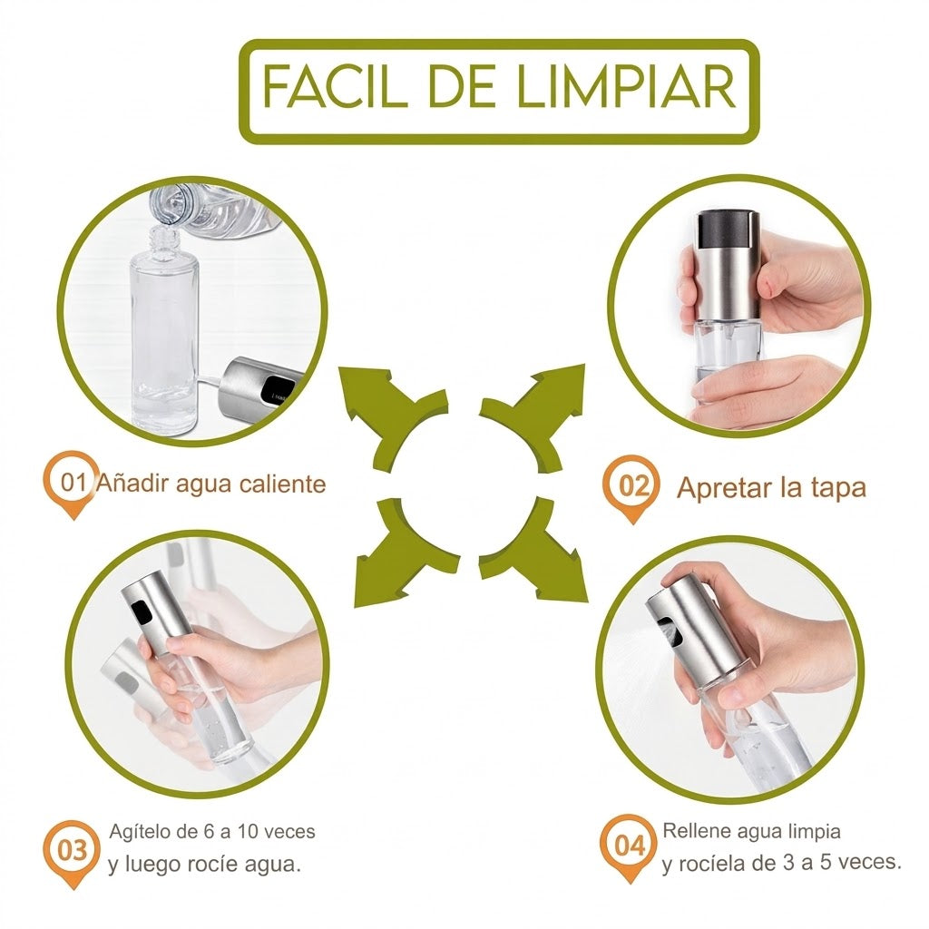 Dispensador Spray de Aceite para Cocina – Atomizador de Vidrio 100ml