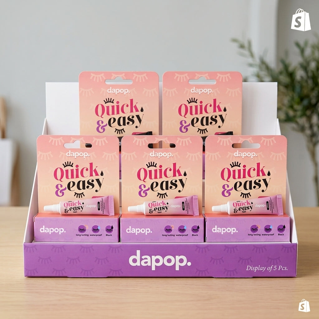 Pack 5 Pegamentos para Pestañas Dapop Color Negro – Adhesivo Profesional 9g c/u