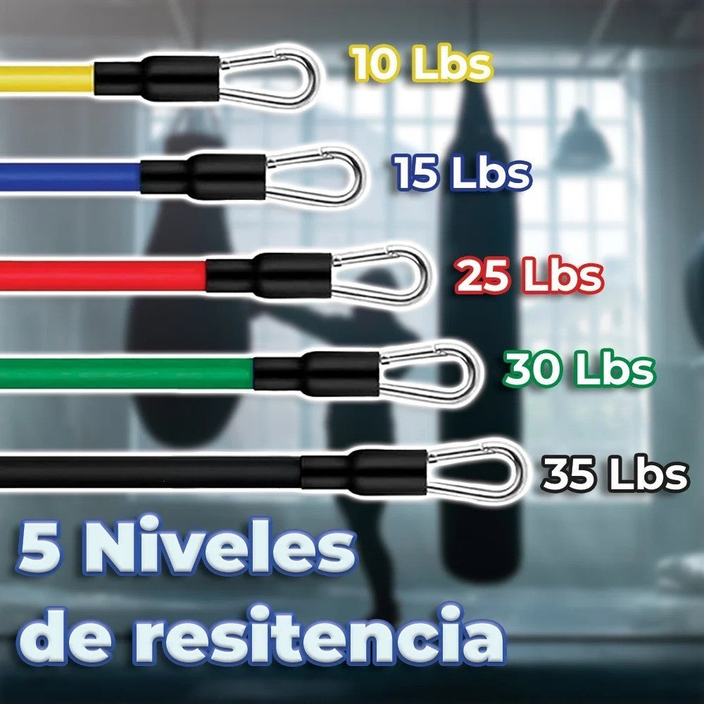 Set 5 Ligas de Resistencia Elásticas – Entrenamiento en Casa, Diferentes Intensidades