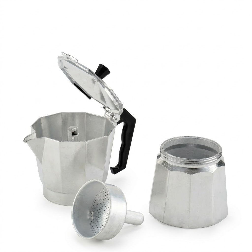 Cafetera Italiana 300ml | Aluminio con Válvula Inoxidable