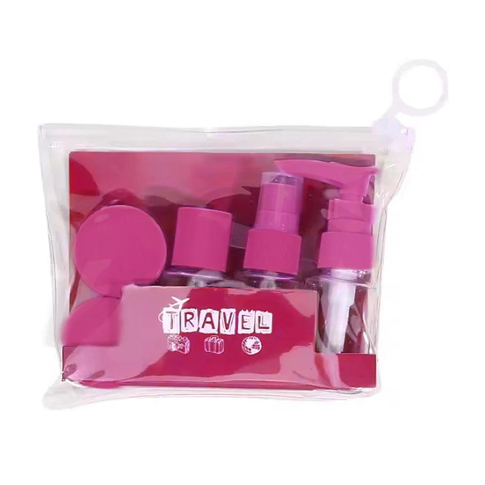 Kit de Viaje 3 Botellas Dispensadoras 30ml + 2 Mini Frascos y Espátula